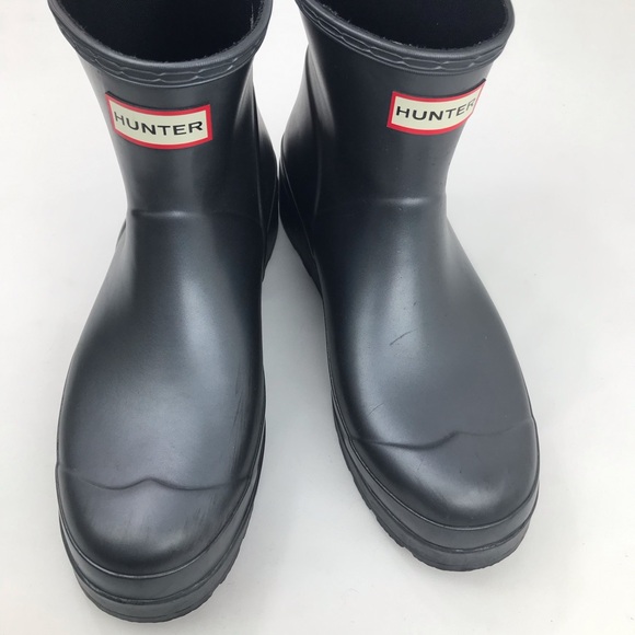 Hunter Play Short Nebula Black Rubber Rain Boots - Picture 6 of 16